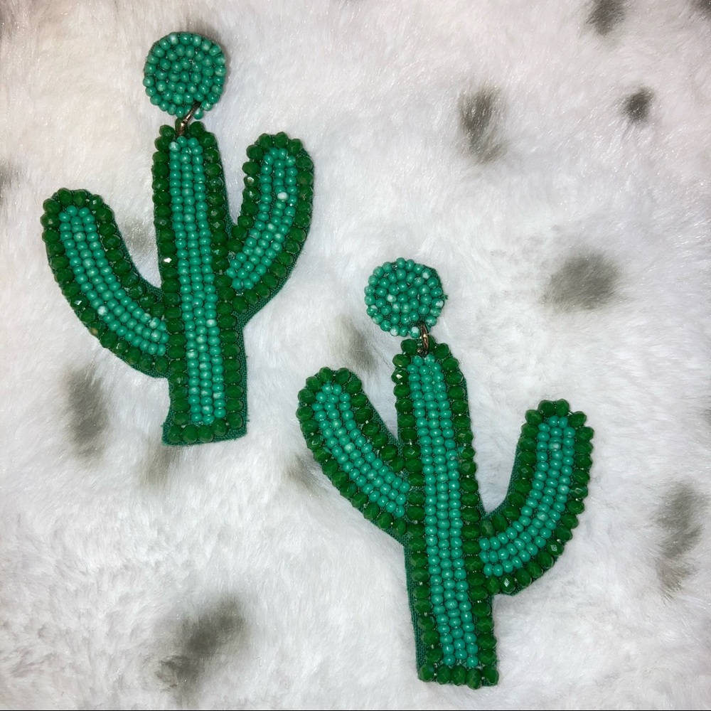 Cactus beaded earrings